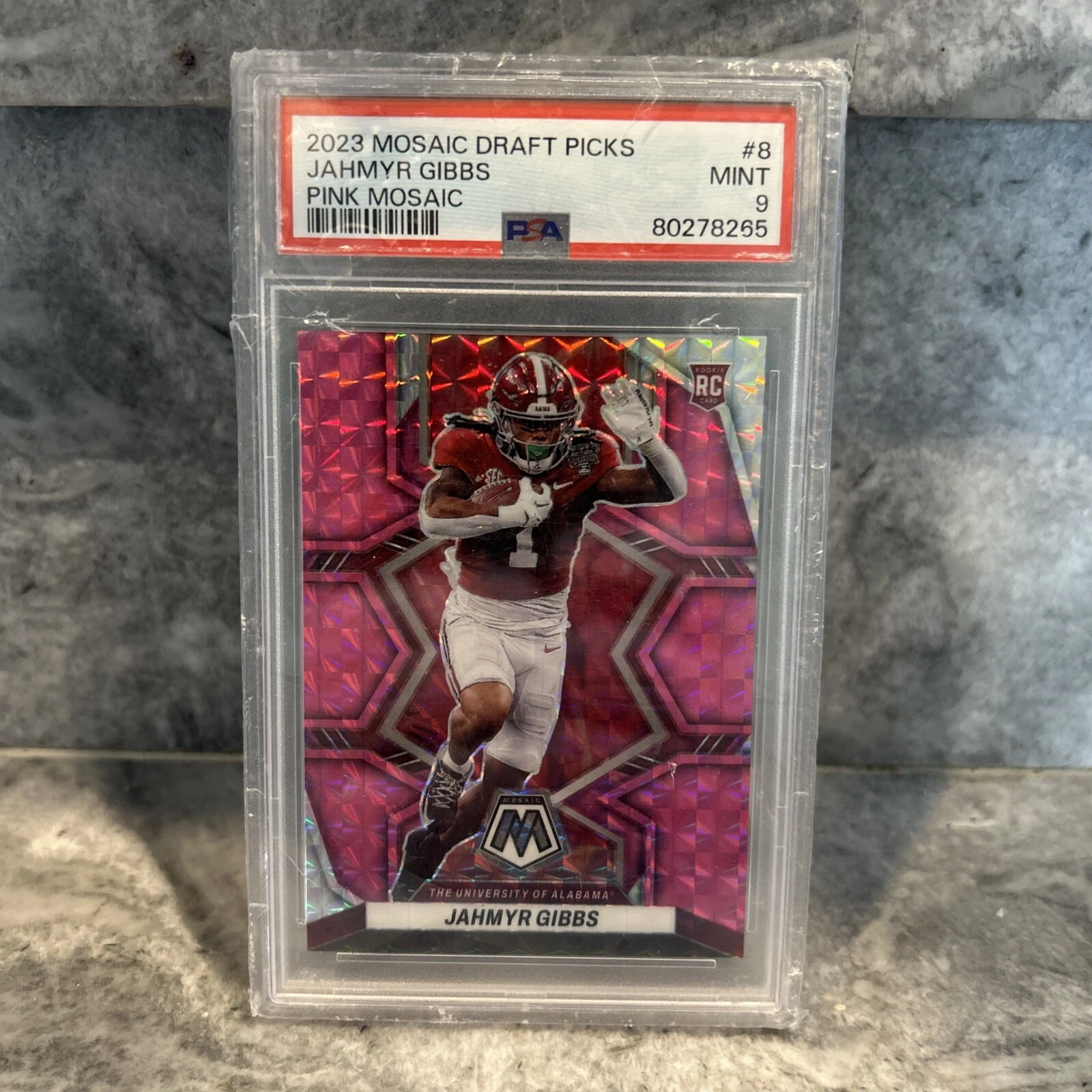 Jahmyr Gibbs Panini Mosaic Draft Picks #8 Pink Mosaic