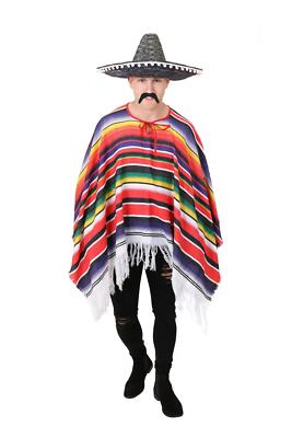 MEXICAN PONCHO FANCY DRESS COSTUME SOMBRERO MENS MEXICO STAG PARTY