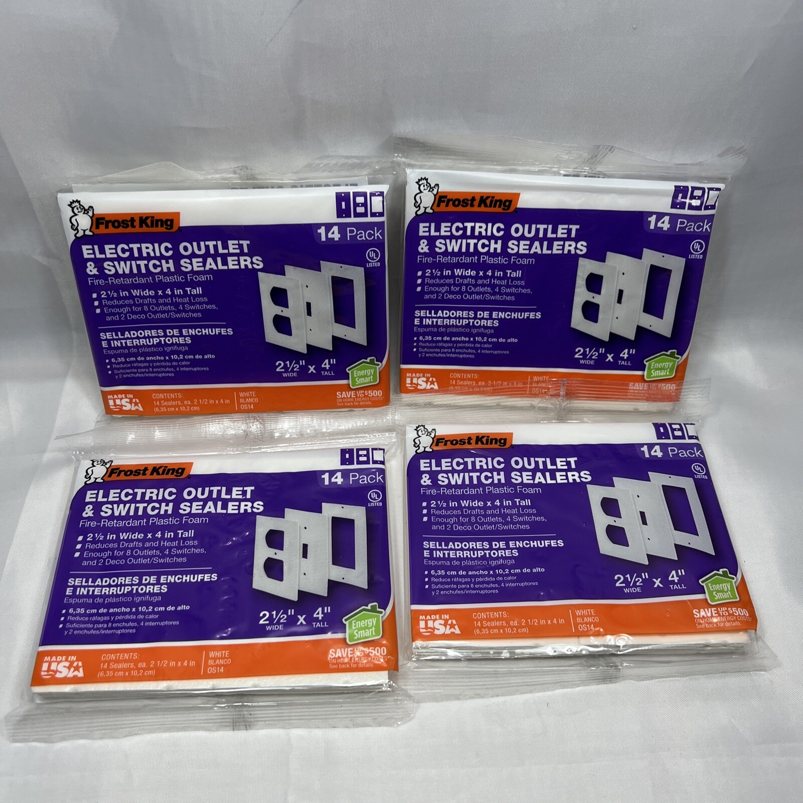 4Frost King Electric Outlet and Switch Sealers Fire Retardant Foam, 14
