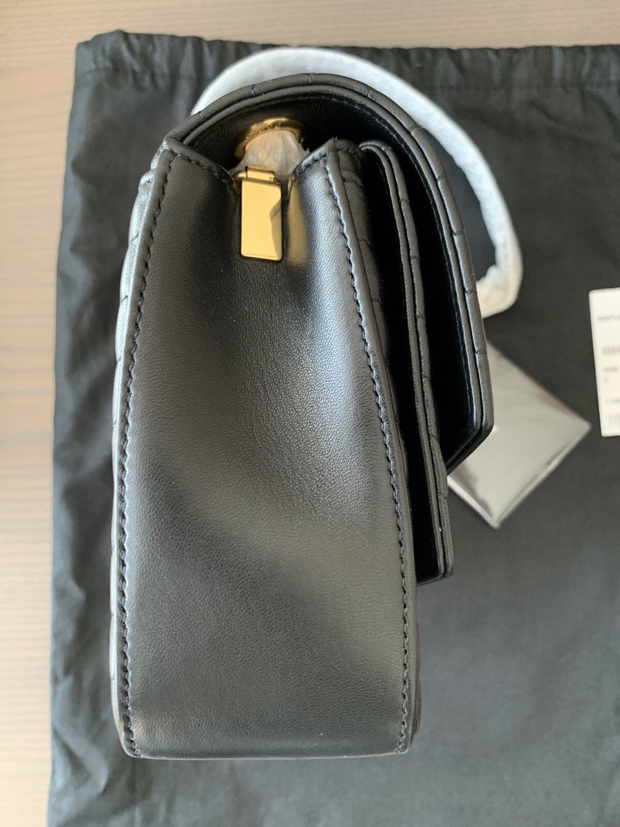 NWT Saint Laurent YSL Sulpice Black Gold Monogram MATELASSÉ