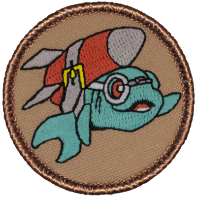 Rocket Fish (Tan) Patrol Patch - 2'' Round Embroidered Patch