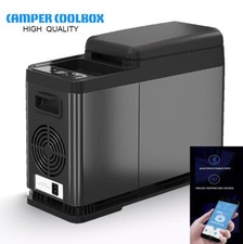 ALPICOOL 12V SMALL ARMREST CAR COMPRESSOR FRIDGE COOLBOX  WIRELESS PHONE CHARGE