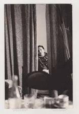 Through the Curtains to Pretty Attractive Young Woman Unusual Abstract Snapshot