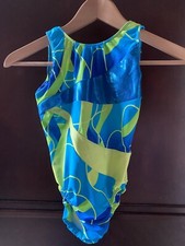 Motionwear Gymnastics Leotard Green Blue Child Large Pre Owned