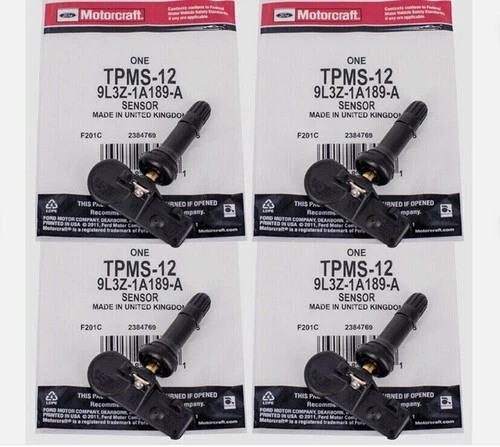 4PCS Genuine Motorcraft TIRE PRESSURE MONITORING SENSOR OEM TPMS-12 9L3Z-1A189-A Foto 2 de 4