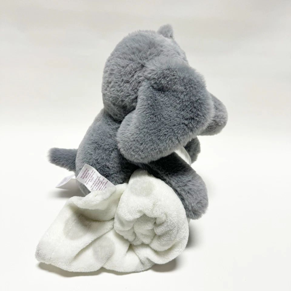 Manta Parents Choice blanca gris lunares con felpa elefante gris juego de juguete Foto 2 de 4