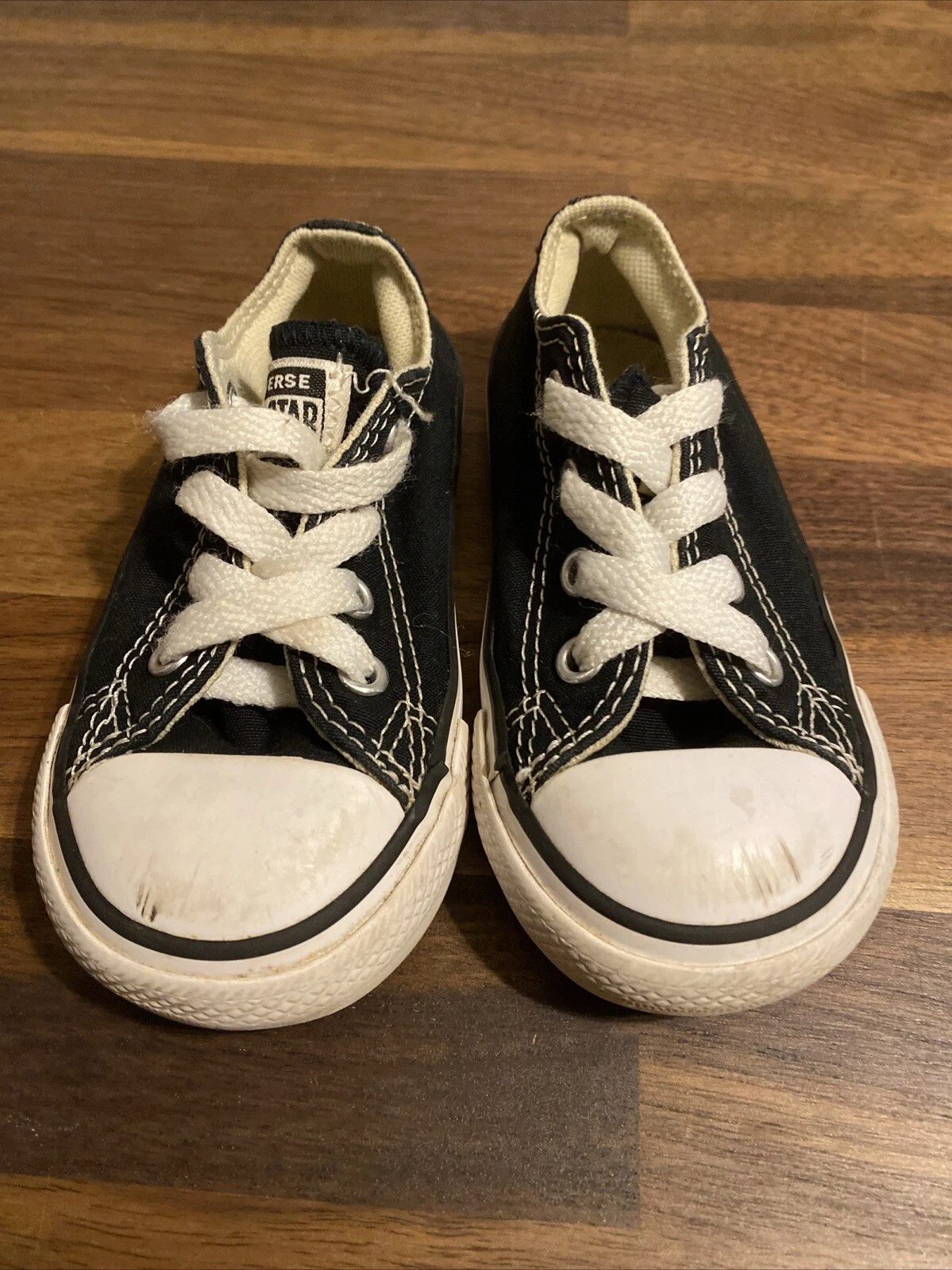 Scarpe basse Converse All Star Chuck Taylor neonato 6 nero bianco tela 7J235