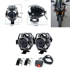 1Pair Motorcycle LED Headlights Decorative Lamp Headlamp 3000lm Spot head light 