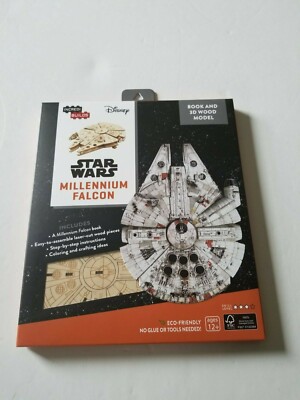 THE BAM BOX GEEK EXCLUSIVE DISNEY INCREDIBUILDS MILLENIUM FALCON 3D WOOD MODEL