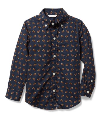 Janie and Jack Boys Dress Shirt Paisley Poplin Shirt 12-18 Months | eBay