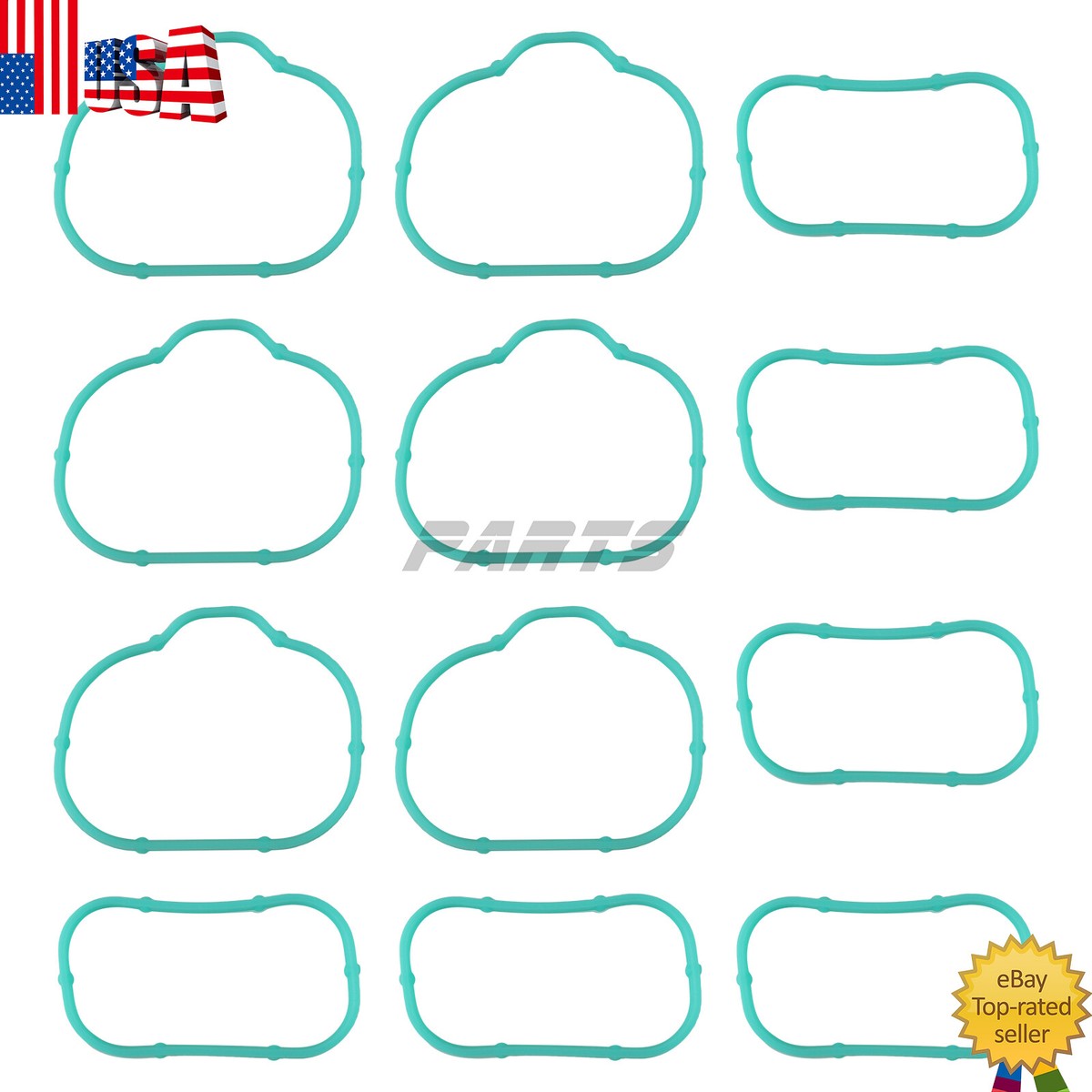 Intake Manifold Gasket Set For Dodge/Jeep/Ram 3.6L - Replaces OEM 5184331AC, 5184562AC (Upper & Lower, 12 PCs)