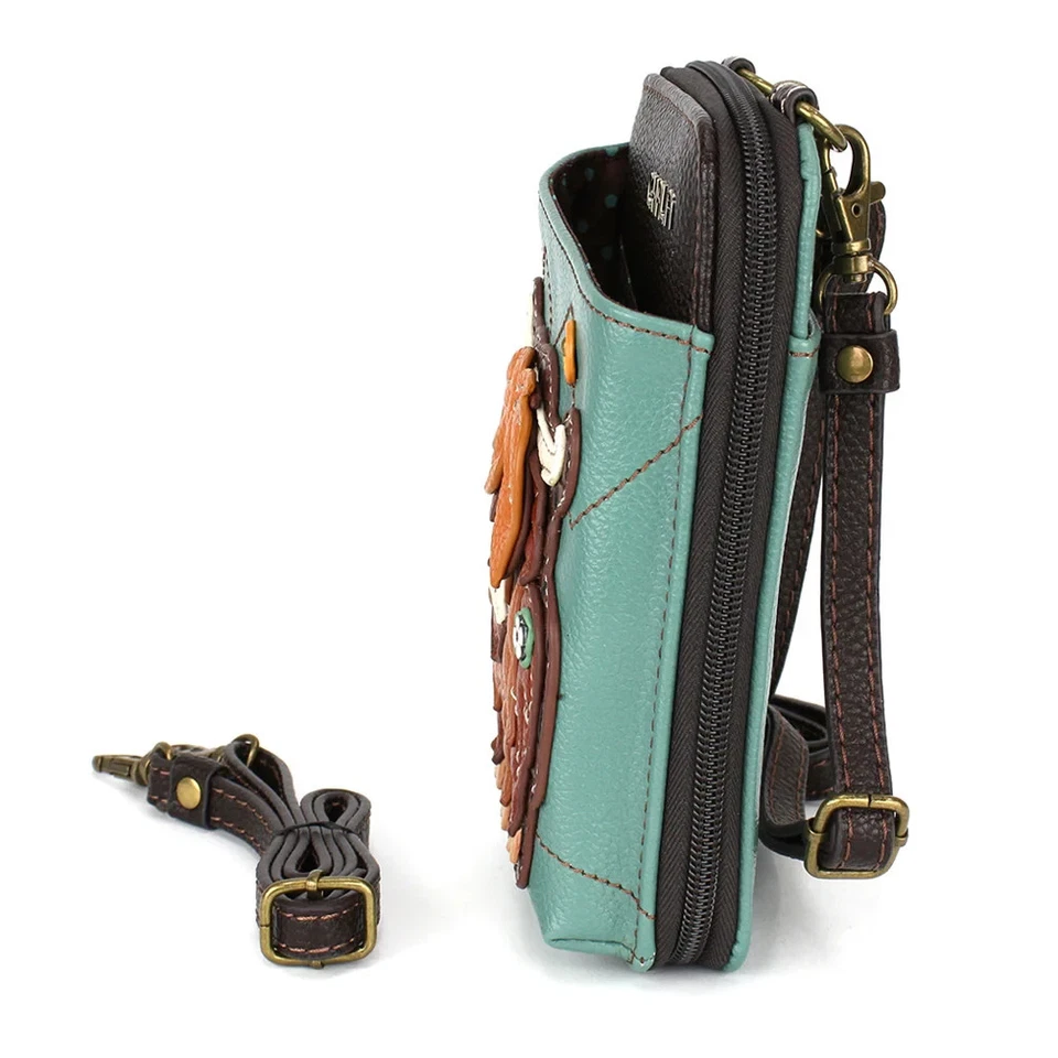 NUEVA CARTERA BANDOLERA CHALA HIGHLAND VACA VERDE AZULADO AZUL CREMALLERA IMITACIÓN CUERO Foto 3 de 4