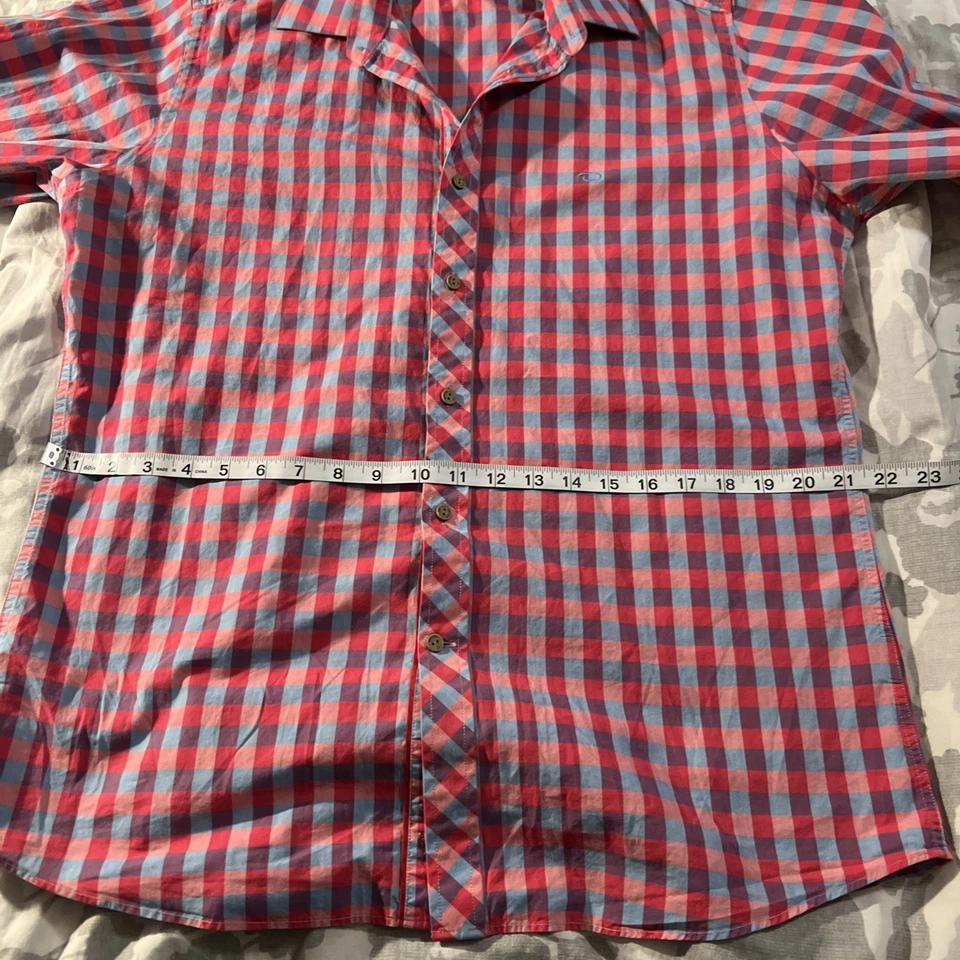 Camisa de vestir Oscar de La Renta para hombre manga larga a cuadros con botones talla grande Foto 4 de 4