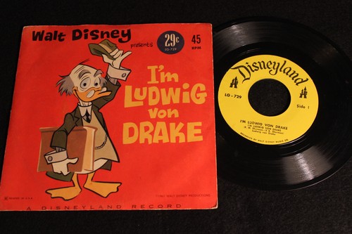 Disneyland Record I'M LUDWIG VON DRAKE 45rpm Walt Disney History Vault - Picture 2 of 7