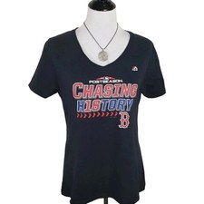 MLB baseball Boston Red Sox Majestic Chasing H18tory T-shirt damski L
