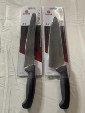 Mundial 10-Inch Chef's & Serrated Knives, Black, Stainless Steel, FREE SHIPPING 