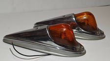 Vintage Dietz Cab Marker Light Set Of Amber Glass Lens Set Of 2 80-cf-a-12v