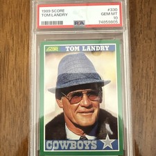 1989 SCORE #330 TOM LANDRY COWBOYS HOF PSA 10