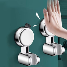 1pc Universal Adjustable Shower Head Holder Strong Adhesive ABS Wall Mount - NEW