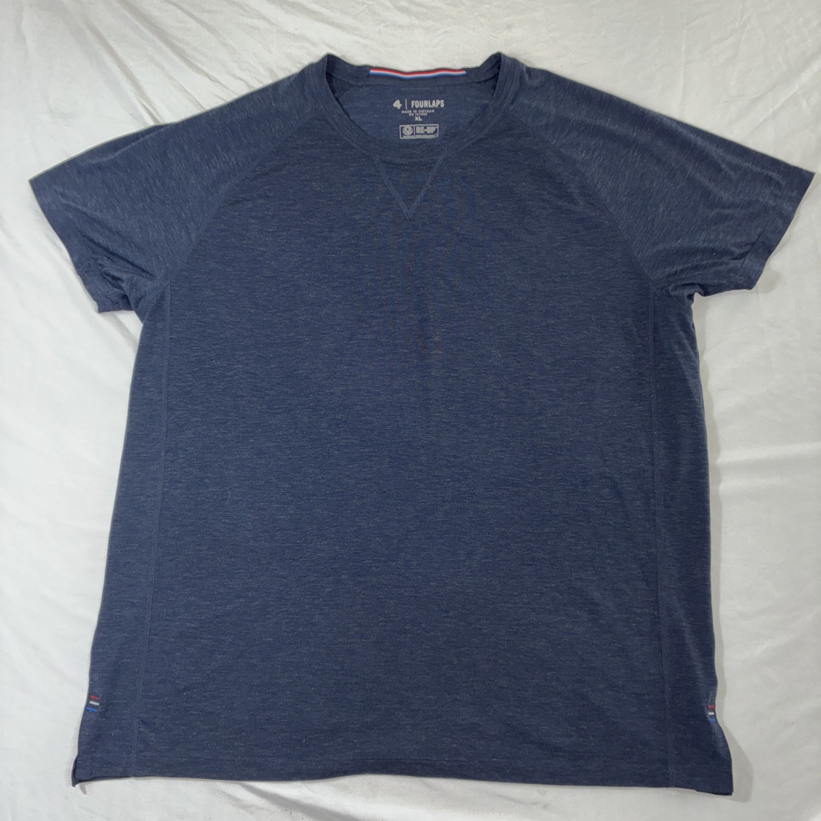 Fourlaps Shirt Mens XL Blue Re-Up 375 Athletic Performance Crew Tee