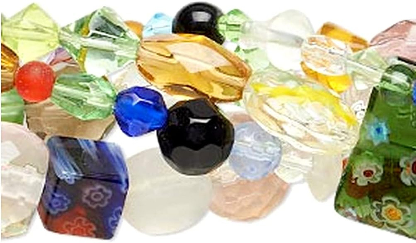 Glass Bead Strands in Bulk Bohemian Mixed Beads - 5 Strands - Variety of Fancy G
