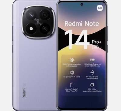 Xiaomi Redmi Note 14 Pro+ Plus 5G Handy 256GB/8GB 6,67'' Blau/Lila Gebraucht