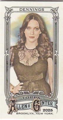 2025 Topps Allen & Ginter MLB No. 213 Kat Dennings Aces Back Mini Card