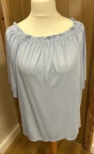H & M Pale Blue Size M Ladies Bardot Top BNWT