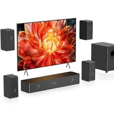 Wooden 5.1.2 Surround Sound System 400W Wired Sub