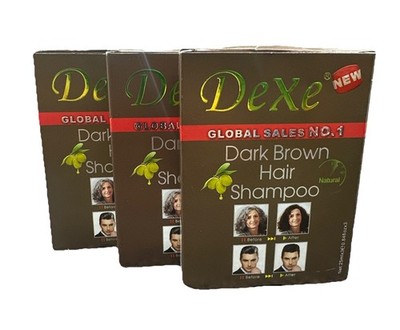 3x Dexe Dark Brown Hair Shampoo (3 Packs To A Box)