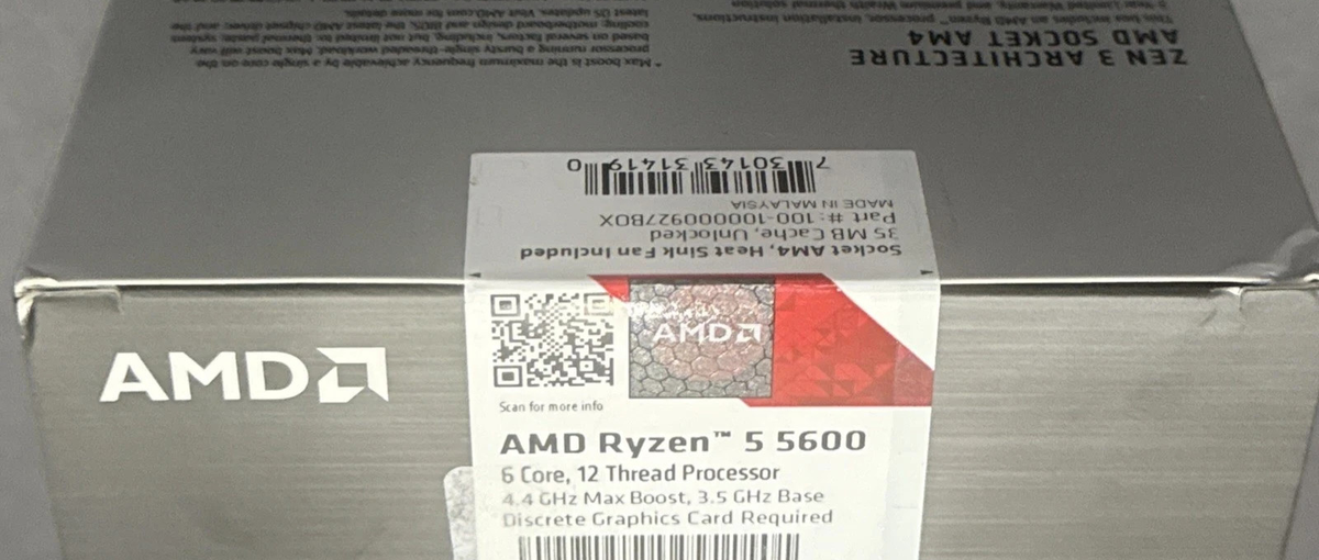 AMD Ryzen 5 5600 Processor (3.5 GHz, 6 Cores, Socket AM4) - 100