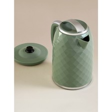 Green Diamond Textured 1.7L Fast Boil Electric Kettle with Water Level Gauge
