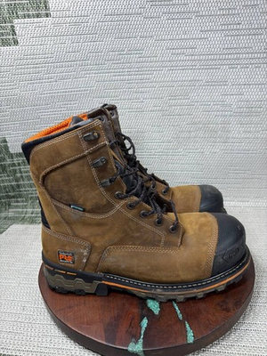 #ad Timberland Pro Boots Mens Size 13 Wide Boondock Composite Toe Work Brown Leather $99.99