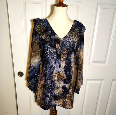 Festival Tunic Dark Romantic Floral Fairy Grunge Whimsigoth Witchy Flare Sleeve
