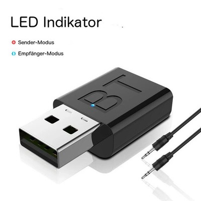 2-in-1 Bluetooth Adapter Transmitter und Empfänger TV PC Audio Sender 3.5mm NEU