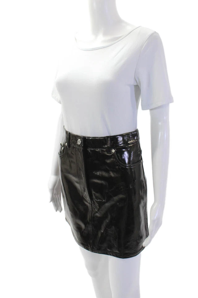 Helmut Lang, Minifalda Lápiz Mujer Cuero Negro Talla 0 Foto 2 de 4