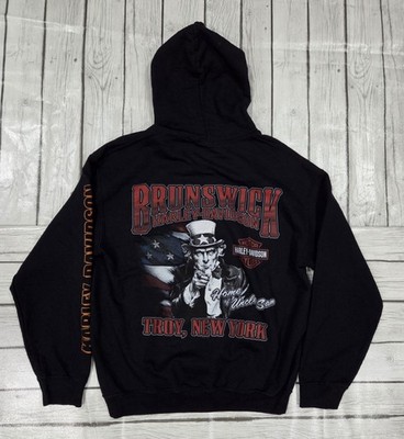 Harley Davidson Hoodie  Uncle Sam Men's Size Medium (No Strings)