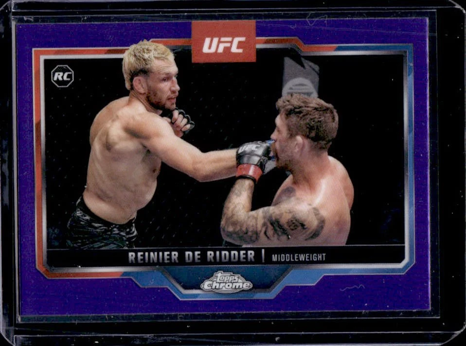 2025 Topps UFC Chrome Reinier de Ridder Purple Refractor Rookie RC #185