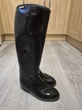 Aigle Riding Boots Wellington Calf Length Rubber Black, Size 38 / UK 5