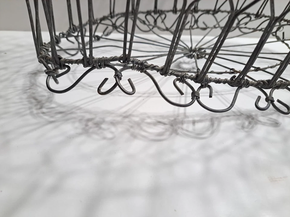 复古破旧金属丝椭圆形篮子种植器 — 第 3/4 张图片