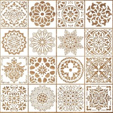 16Pcs Mandala Stencils 6x6in Reusable Painting Templates DIY Craft Art