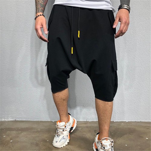 Men 3/4 Jogger Harem Pants Casual 