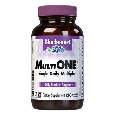 Bluebonnet Multi One (With Iron) 120 Vegetable Caps, Daily Nutritional Support