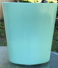 Vintage 1970's Bathroom Wastebasket Hard Plastic Mint Green Japan Oval 10x9