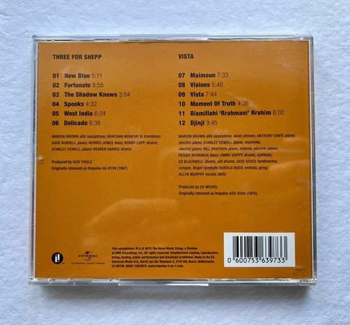 Marion Brown, Three For Shepp / Vista CD 2015, Free Jazz, Modal, Impulse! 2-On-1 - Picture 4 of 4