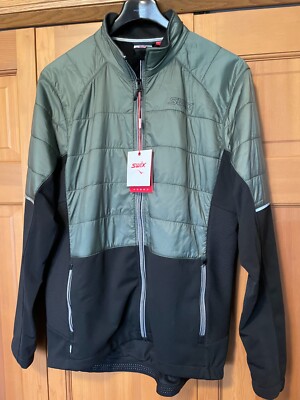 NWT - $190 - SWIX NAVADO HYBRID Men's Quilted Olive Softshell Jacket - Large