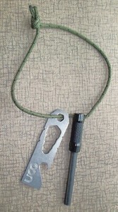 UCO Survival Fire Striker * Ferro Rod with Multi-Tool Black w/Paracord Lanyard