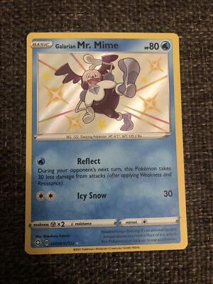 shiny mr mime pokemon card Pokemon Card Galarian Mr Mime SV020/SV122 Shining Fates Shiny Vault Pack  Fresh