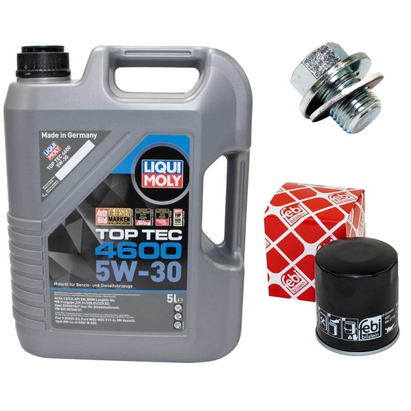 MotoröL Set 5W-30 5 Liter + ÖLfilter + ÖLablassschraube FüR Toyota Auris RAV 4-image