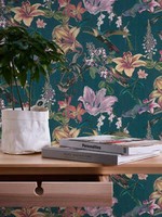 8,07 €/Qm/ Vliestapete A.S.Creation Jungle Chic 37701-2 Floral VöGel Petrol Bunt
